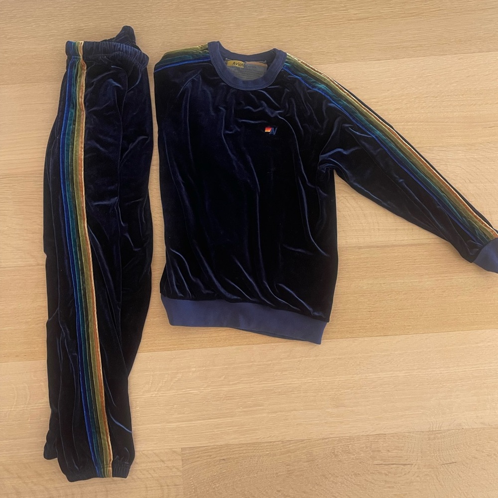 Aviator Nation Velour Navy Set - M